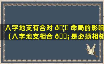 八字地支有合对 🦋 命局的影响（八字地支相合 🐡 是必须相邻吗）